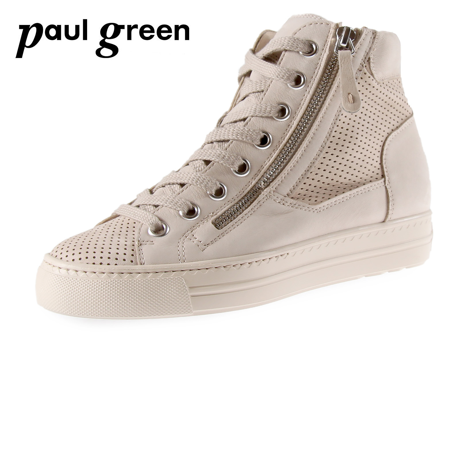heroïsch Cumulatief Tegenwerken Zandkleurige hoge sneaker van Paul Green